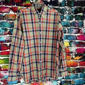 1930 Tailorbyrd Collection Plaid Button Down Long sleeve Shirt Medium